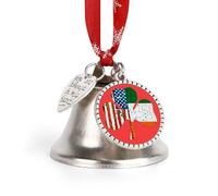 Irish U.S.A Flag Shamrock Christmas Bell & Sleigh Bells for Tree Decoration Hanging Ornaments Festive Decor Love Bell