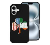 Irish U.S.A Flag Shamrock Mobile Phone Basic Cases Compatible with iPhone 16/16 Plus/16 Pro/16 Pro Max Leather Anti-Scratch Covers