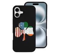 Irish U.S.A Flag Shamrock Mobile Phone Basic Cases Compatible with iPhone 16/16 Plus/16 Pro/16 Pro Max Leather Anti-Scratch Covers