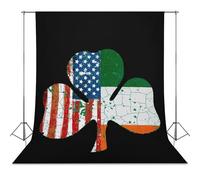 Irish U.S.A Flag Shamrock Photo Backdrop Polyethylene Studio Background for Photography Video Broadcast Photoshoot