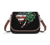 Irish U.S. Flag Ireland Women's Crossbody Bag Fashion Shoulder Handbags Message Tote Bag with Adjustable Strap