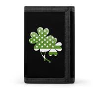 Irish USA Flag Clover Trifold Wallet for Men Classic Lightweight Credit Card Holder Tri Fold Purse with Zippered