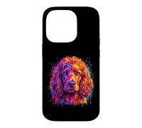 Irish Water Spaniel Colorful Dog Portrait Case for iPhone 14 Pro
