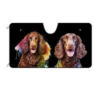 Irish Water Spaniel Dog Couple Car Window Covers Foldable Windscreen Car Sunshades Block Uv Rays Windscreen Cover Universal For Summer Suv Truck M