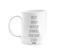 Irish Water Spaniel Dog Dad Mug, Gift for Fathers Day, Birthday, Celebrations, Gifts or Presents for Men, Male, him, Birthday, Christmas, White Coffee Mugs Cups - wm-006c_379