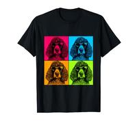 Irish Water Spaniel Dog Pop Art Design Illustration Colorful T-Shirt