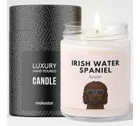 Irish Water Spaniel Gift - Luxury Soy Wax Candle - Vanilla, Jasmine, Sugared Almond - Makester