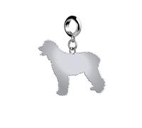 Irish Water Spaniel Silhouette Silver Charm