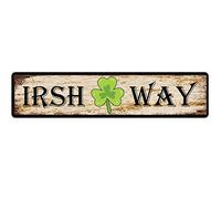 Irish Way Street Sign Vintage Metal Sign Retro Metal Plaque Bar Pub Poster Wall Decor Tin Sign 4x16 Inch