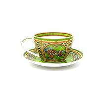 Irish Weave Bone China Cup & Saucer Set with Celtic Peacock Design