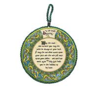 Irish Weave Ceramic Pot Stand/Hanging Decoration With Irish Blessing Design