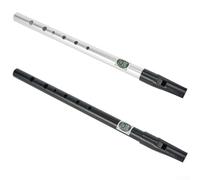 Irish Whistle Flute Tin Penny Whistle Instrument 6 Hole Metal Body in C D Key Suitable for Irish Traditional Music Playing (Silver C Key)