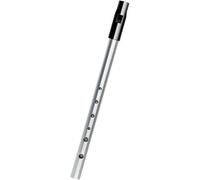 Irish Whistle Tin Penny Flute in C D Bb Key with Bag for Folk Music, Skill Development, Silver D Key