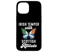 Irish With Scottish Attitude Scotland Flag Butterfly Ireland Case for iPhone 15
