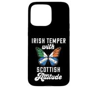 Irish With Scottish Attitude Scotland Flag Butterfly Ireland Case for iPhone 15 Pro Max