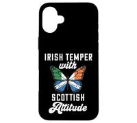 Irish With Scottish Attitude Scotland Flag Butterfly Ireland Case for iPhone 16 Plus