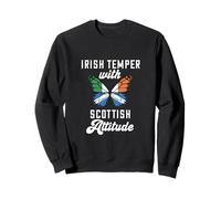 Irish With Scottish Attitude Scotland Flag Butterfly Ireland Sweatshirt