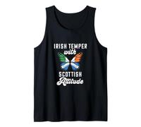 Irish with Scottish Attitude Scotland Flag Butterfly Ireland Tank Top