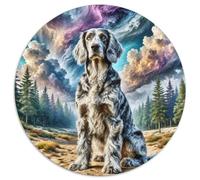 Irish Wolfhound 1000-Piece Circular Puzzle Featuring Pet Dog, Just The Right Level of Challenge, Great for Group Activities 1000pcs (67.5x67.5cm)
