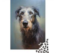 Irish Wolfhound 1000-Piece Puzzle for Adults, 38x26cm/1000pcs, White Card with A Low-dust Finish; to Complete Gradually over A Weekend