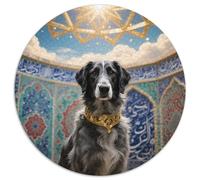 Irish Wolfhound 1000 Piece Round Puzzle For Adults And Kids Pet Dog Puzzles Creative Unique Challenge Games Impossible Hard Difficult Challenging Puzzles 1000pcs (67.5x67.5cm)
