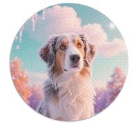 Irish Wolfhound 1000 Piece Round Puzzles For Adults And Kids Pet Dog Jigsaw Puzzles Creative Unique Challenge Games Impossible Hard Difficult Challenging Puzzles 1000pcs (67.5x67.5cm)
