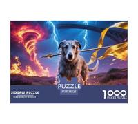 Irish Wolfhound 1000 Pieces for Adults Jigsaw Puzzles Beautiful Decoration Puzzle Pet Dog Challenging Puzzles Fun Present & Activity for Home38x26cm/1000pcs