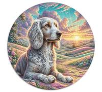 Irish Wolfhound Artistic 1000-Piece Round Puzzle Showcasing Pet Dog, Moderately Complex And Therapeutic, Great for Bedrooms Or Offices 1000pcs (67.5x67.5cm)