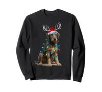 Irish Wolfhound Christmas Lights Santa Hat Reindeer Pajama Sweatshirt