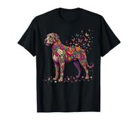 Irish Wolfhound Colorful Floral Butterfly Flowers Botanical T-Shirt