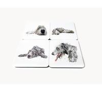 Irish Wolfhound Cork Backed Glossy Coasters Set of 4 | Dog Lover Gift | Wolfhound Kitchen Decor | Pet Owner Present | Dog Mum Dad Gift | Housewarming Idea