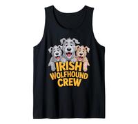 Irish Wolfhound Crew Cartoon Sighthound Puppy Pet Dog Breed Tank Top