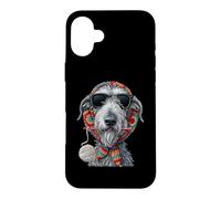 Irish Wolfhound Dog Granny Square Crochet Yarn Crocheting Case for iPhone 16 Plus