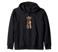 Irish Wolfhound Dog Illustration Zip Hoodie