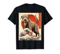 Irish Wolfhound Dog Kaiju Monster Japanese Vintage Poster T-Shirt