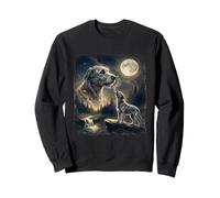 Irish Wolfhound Dog Lover Howling to The Moon Vintage 90s Sweatshirt