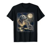 Irish Wolfhound Dog Lover Howling to The Moon Vintage 90s T-Shirt