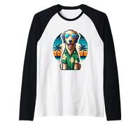Irish Wolfhound Dog Owner Summer Vibes Vacation Tropical Sun Raglan Baseball Tee