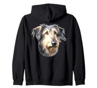 Irish Wolfhound Dog Portrait Zip Hoodie