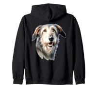 Irish Wolfhound Dog Portrait Zip Hoodie
