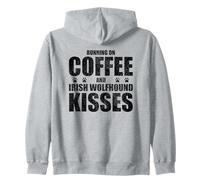 Irish Wolfhound Dog Saying Coffee Love Dog Owner Zip Hoodie