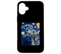 Irish Wolfhound Dog Starry Night Painting Case for iPhone 16 Plus