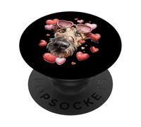Irish Wolfhound Dog Valentine's Day Heart Sunglasses PopSockets Adhesive PopGrip