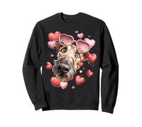 Irish Wolfhound Dog Valentine's Day Heart Sunglasses Sweatshirt
