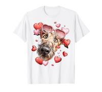 Irish Wolfhound Dog Valentine's Day Heart Sunglasses T-Shirt