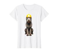 Irish Wolfhound Dog Yellow Hard Hat Construction Worker Crew Value Graphic T-Shirt, Women, White, M