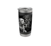 Irish Wolfhound Dogs Smoking Cigarette Grunge Stainless Steel Insulated Tumbler