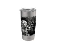 Irish Wolfhound Dogs Smoking Cigarette Grunge Stainless Steel Insulated Tumbler