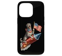 Irish Wolfhound Fourth of July 4th American Flag Fireworks Case for iPhone 13 Pro