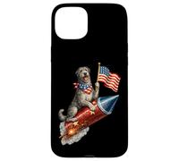 Irish Wolfhound Fourth of July 4th American Flag Fireworks Case for iPhone 15 Plus